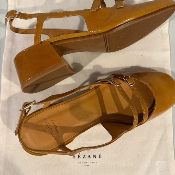 Brand new Sézane Women's Orche color Leather Paula Babies shoes - Picture 8 of 12